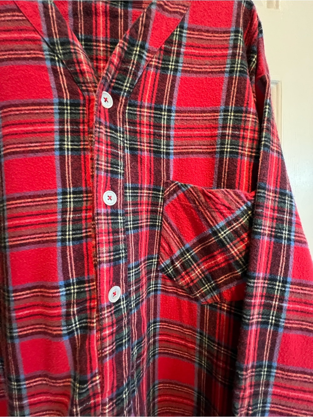 The Vermont Country Store❤️ Red Plaid Flannel Long Nightgown - Picture 5 of 9